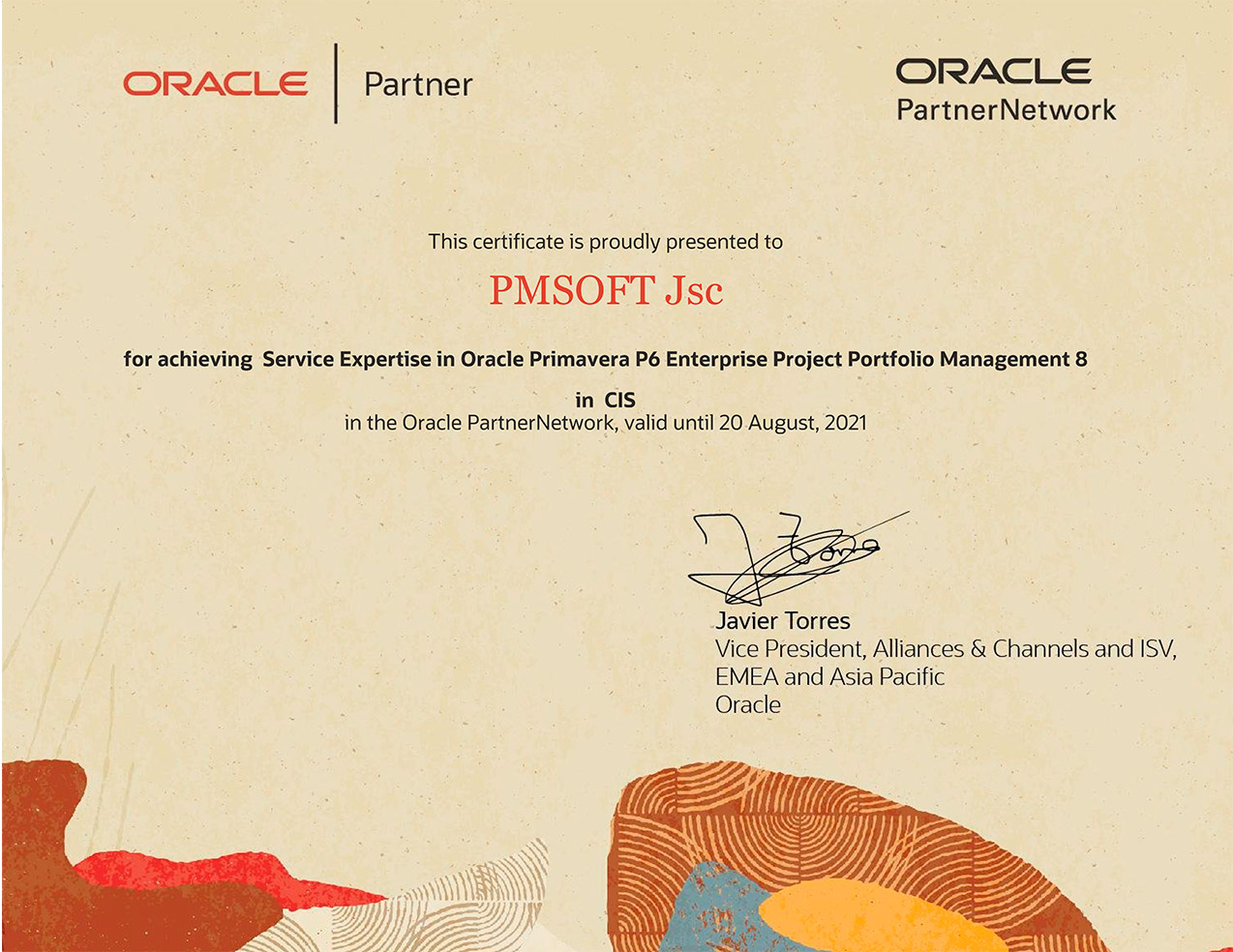 Группа компаний ПМСОФТ подтверждает уровень сервисной экспертизы по Oracle Primavera P6 Project Portfolio Management 8